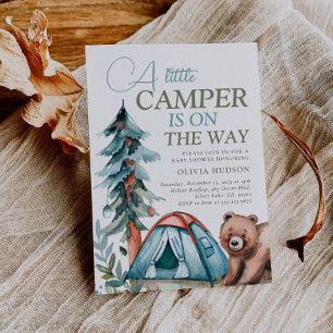 Ein kleiner Camper Forest Baby Dusche Einladung