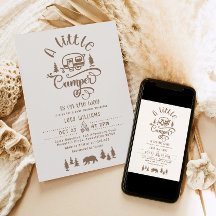 Ein kleiner Camper ist auf dem Weg Baby Dusche