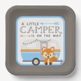 Ein kleiner Camper RV Camper Babydusche braun Pappteller