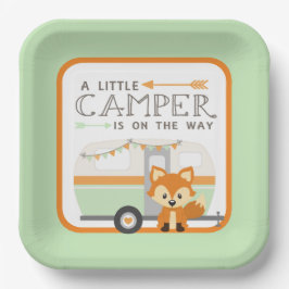 Ein kleiner Camper RV Camper Kinderdusche Grün Pappteller
