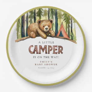 Ein kleiner Camper Wald Baby Shower Pappteller