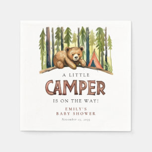 Ein kleiner Camper Wald Baby Shower Serviette