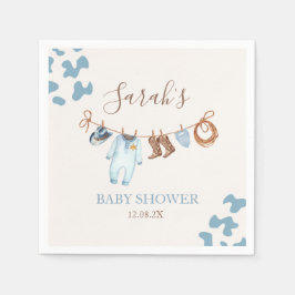 Ein kleiner Cowboy Blue Baby Shower Boy Serviette