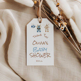 Ein kleiner Cowboy Blue Brown Clothesline Baby Dus Geschenkanhänger