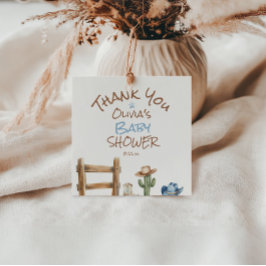 Ein kleiner Cowboy Blue Brown West Baby Boy Dusche Geschenkanhänger