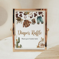 Ein kleiner Cowboy-Duschkopf-Windeln-Raffle