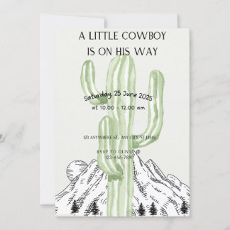 Ein kleiner Cowboy ist auf dem Weg, Baby Shower Ei Einladung