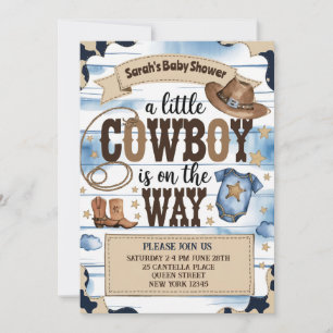 Ein kleiner Cowboy ist auf dem Weg Baby Shower Einladung