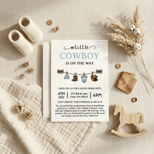 Ein kleiner Cowboy ist auf dem Weg Baby Shower Einladung