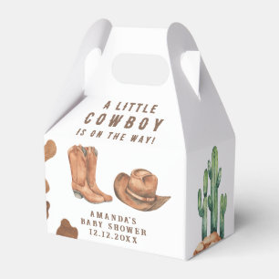 Ein kleiner Cowboy ist auf dem Weg Baby Shower  Geschenkschachtel