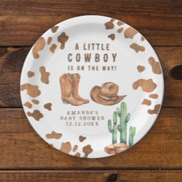 Ein kleiner Cowboy ist auf dem Weg Babydusche Pappteller