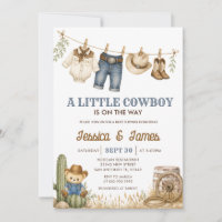 Ein kleiner Cowboy ist auf dem Weg Bär-Baby-Party