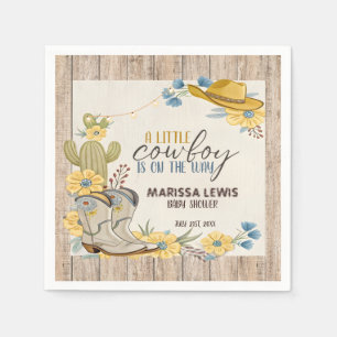 Ein kleiner Cowboy ist auf dem Weg Bleu gelben Wes Serviette