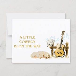 Ein kleiner Cowboy ist auf der Postkarte