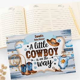 Ein kleiner Cowboy ist auf der Way Baby Dusche Gästebuch