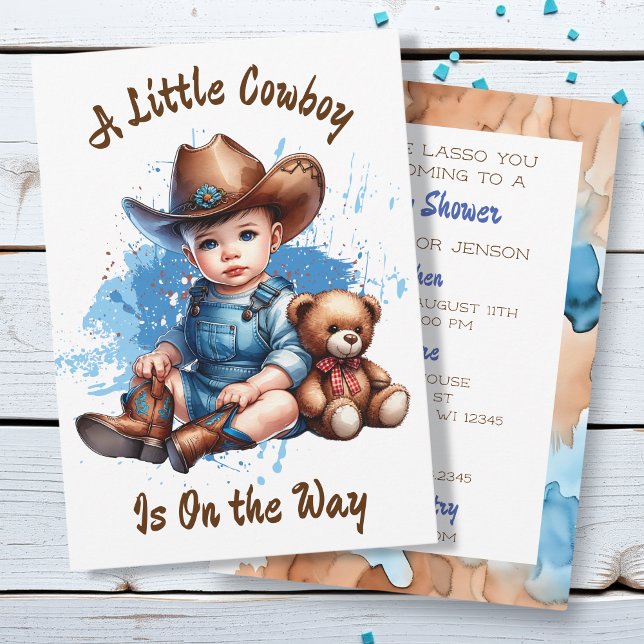 Ein kleiner Cowboy ist unterwegs | Babyparty Einladung (Von Creator hochgeladen)