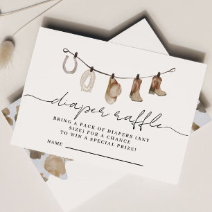 Ein kleiner Cowboy ist unterwegs Diaper Raffle Begleitkarte