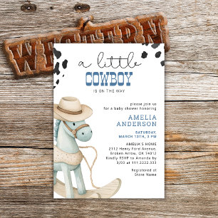 Ein kleiner Cowboy ist unterwegs mit Baby-Dusche Einladung