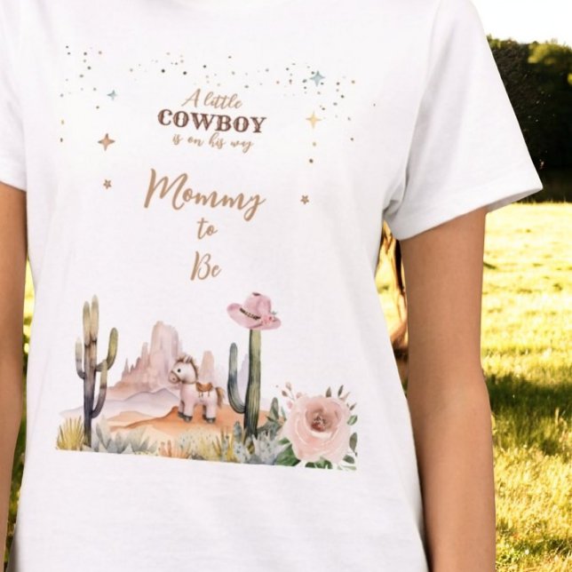 Ein kleiner Cowboy Rustic Wild West Boy Mommy zu s T-Shirt (Von Creator hochgeladen)