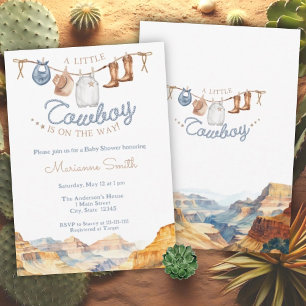 Ein kleiner Cowboy Western Canyon Babydusche Einladung