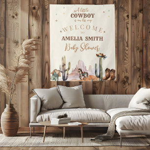 Ein kleiner Cowboy Wild West Junge Baby Shower Wil Wandteppich