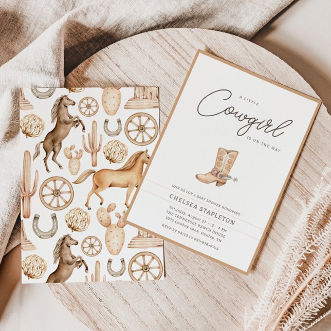 Ein kleiner Cowgirl Western Rodeo Kinderdusche Einladung (Von Creator hochgeladen)