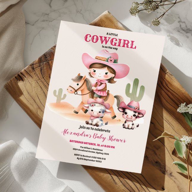 Ein kleiner Cowgirl Western Rodeo Kinderdusche Einladung (Von Creator hochgeladen)