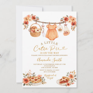 Ein kleiner Cutie Pie kommt Baby Shower im Herbst  Einladung