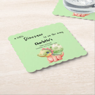 Ein kleiner Dinosaurier ist auf dem Weg zur Babydu Untersetzer