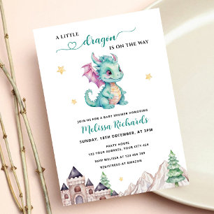 Ein kleiner Drache ist auf dem Weg Baby Shower Einladung