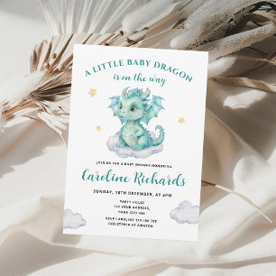 Ein kleiner Drache ist auf dem Weg Baby Shower Einladung