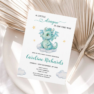 Ein kleiner Drache ist auf dem Weg Baby Shower Einladung