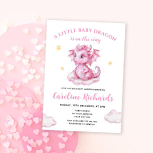 Ein kleiner Drache ist auf dem Weg Baby Shower Einladung
