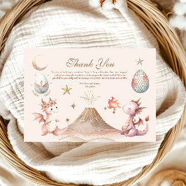 Ein kleiner Drache ist auf dem Weg Babydusche Dankeskarte