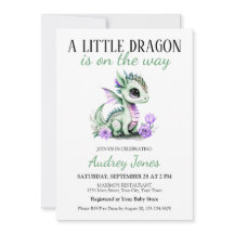 Ein kleiner Drache ist auf dem Weg zur Babydusche