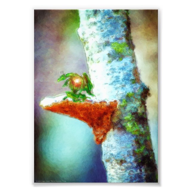Ein kleiner Drache schläft Fotodruck (Vorne)