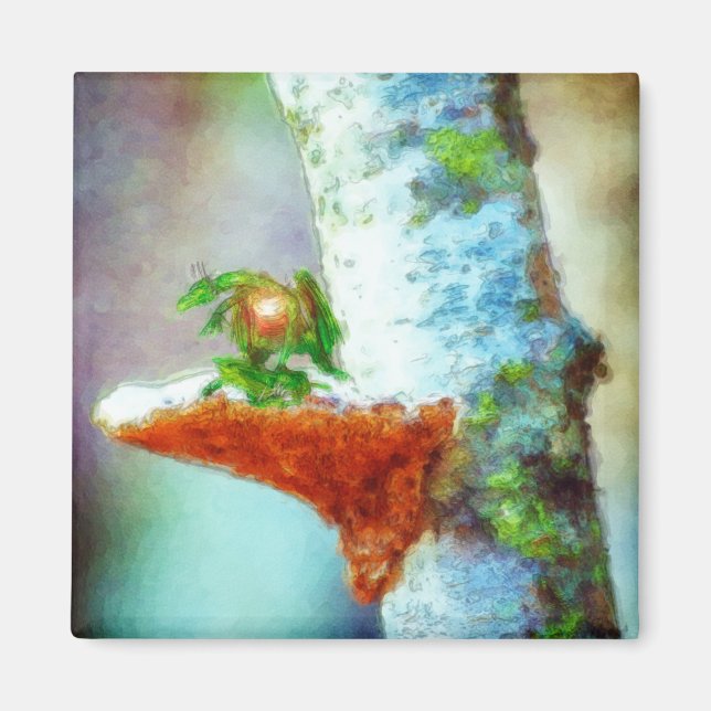 Ein kleiner Drache schläft Magnet (Vorne)