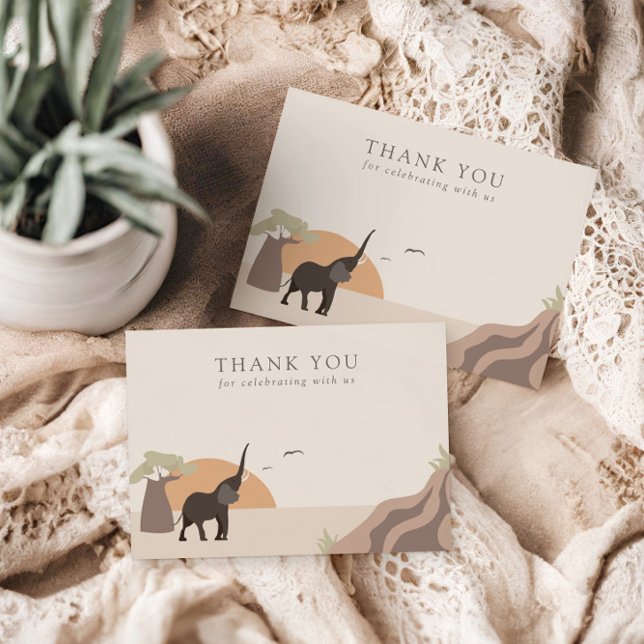 Ein kleiner Erdnuss | Boho Jungle Safari Dankeskarte (Von Creator hochgeladen)