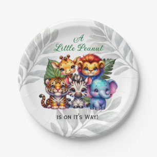 Ein kleiner Erdnuss ist auf dem Weg Babydusche Pappteller