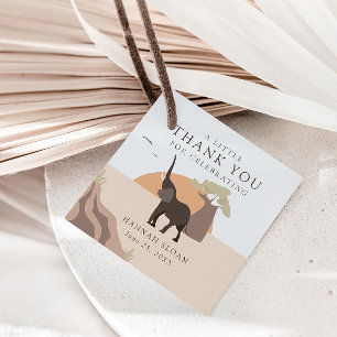 Ein kleiner Erdnuss Safari Desert Baby Shower Bo Geschenkanhänger