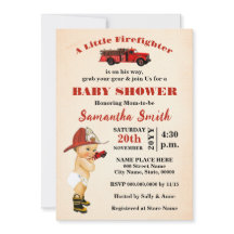 Ein kleiner Feuerwehrmann ist auf seinem Weg Baby 