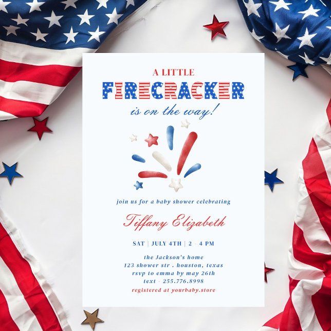 Ein kleiner Firecracker 4. Juli Baby Dusche Einladung (Von Creator hochgeladen)