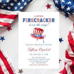 Ein kleiner Firecracker 4. Juli Baby Dusche Einladung
