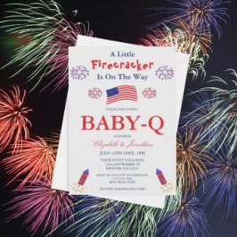 Ein kleiner Firecracker ist unterwegs Baby-Q Einladung