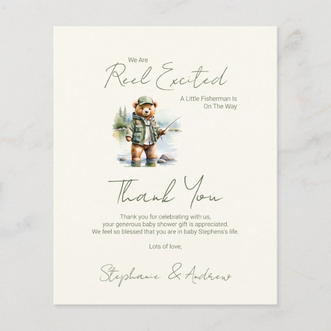 Ein kleiner Fischer auf dem Weg zur Baby-Dusche (Vorderseite)