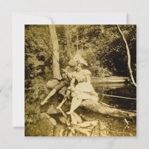 Ein kleiner Fischfang - Vintages Klischee Feiertagskarte