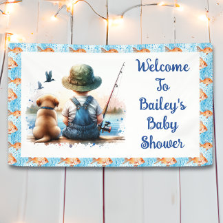 Ein kleiner Fisherman | Babydusche für niedliche J Banner