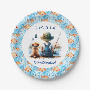 Ein kleiner Fisherman Babydusche für niedliche J Pappteller