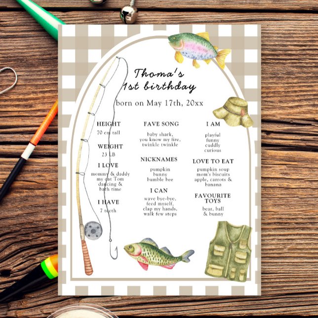 Ein kleiner Fisherman First Birthday Milestone Poster (Von Creator hochgeladen)