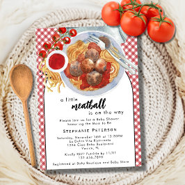 Ein kleiner Fleischball ist unterwegs mit einer Re Einladung